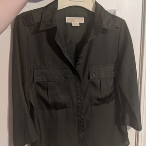 Dark Green Michael Kors Dress Shirt
